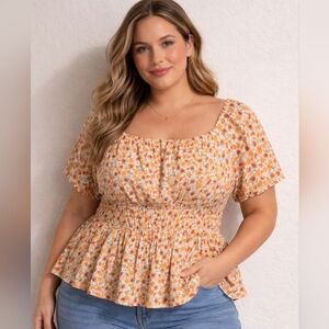 Torrid Floral Peasant Top - 0